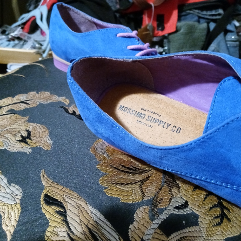 👞 🎁MOSSIMO BLUE SUEDE SHOES SIZE 6 👞 Like New! A Awesome Gift. - Picture 6 of 8